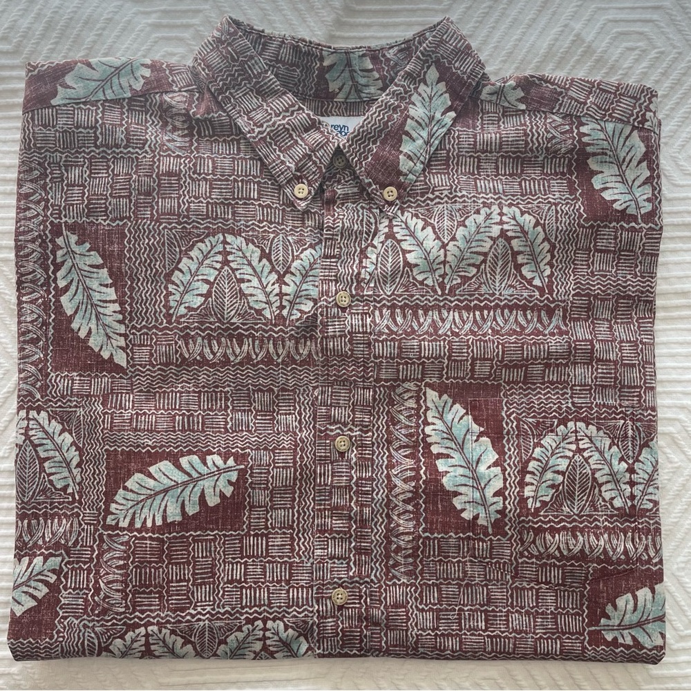 Reyn Spooner Men's XXL Hawaiian Aloha Button Down Shirt South Pacific Tapa Red